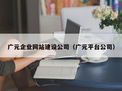 广元企业网站建设公司（广元平台公司）